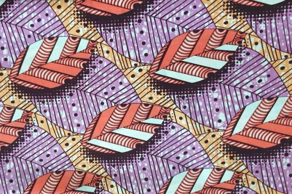 PINK LEAVES Afrikanischer Wax Print Stoff